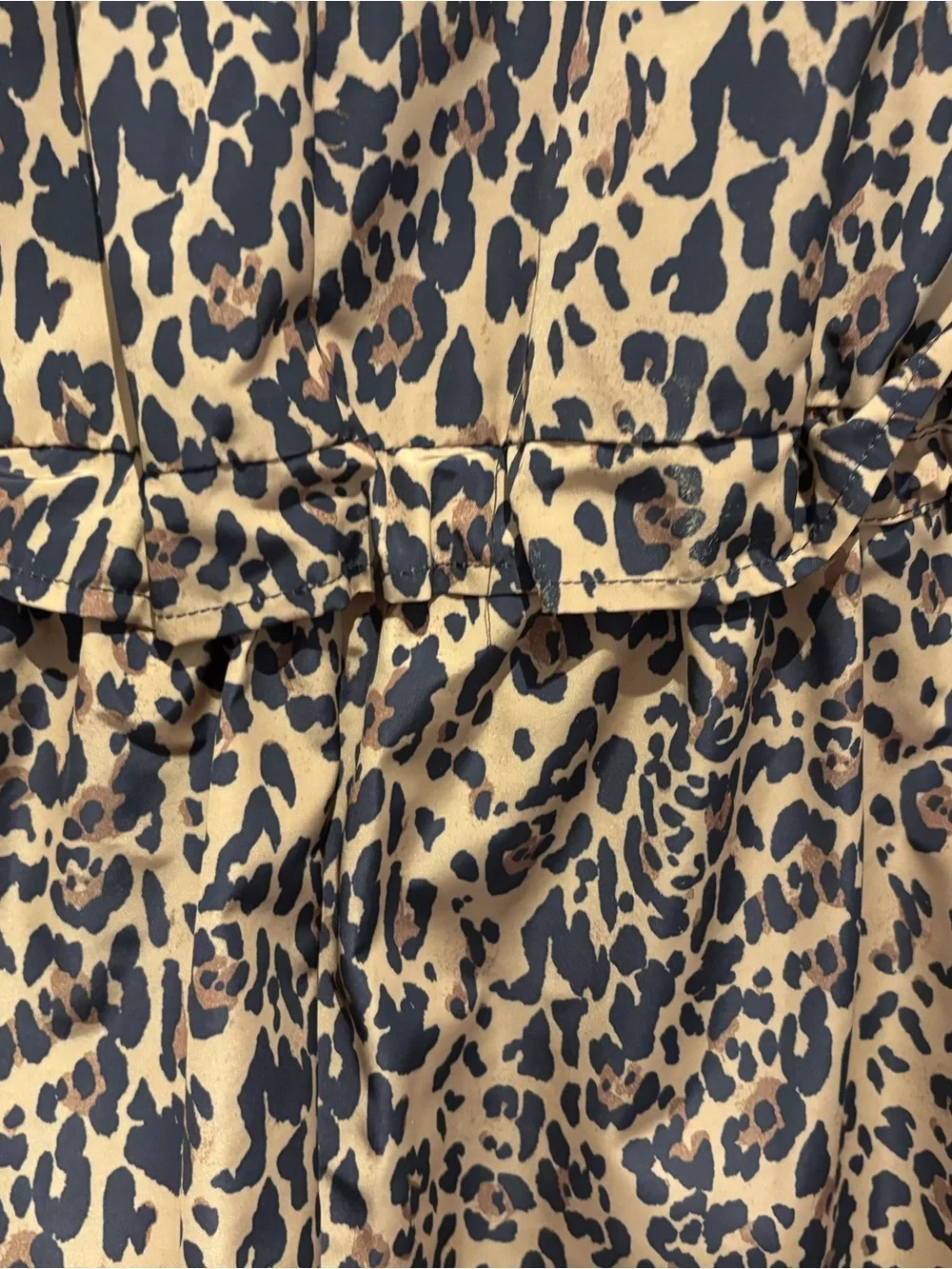 J. Crew Leopard Print long water resistant Jacket in Tan and Black with hood